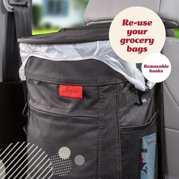 Spill-Proof Car Trash Can 2.5 Gallon - Easy-to-Clean Hanging Garbage Bin - Leak- - Picture 8 of 10
